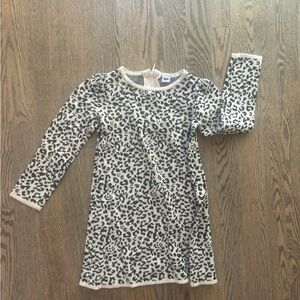 Janie and Jack Leopard Print Dress - Cream and Black